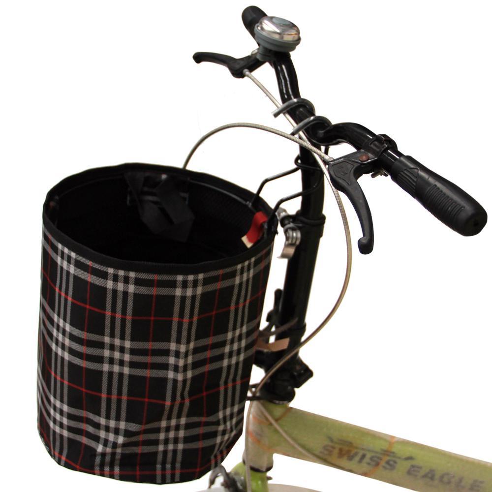 ตะกร้าจักรยานแบบพับ-ลายสก๊อต-สีดำ-1494