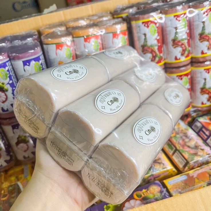 สบู่น้ำนมข้าว-ชินตากุ-ขนาด-100-กรัม-cintaku-rice-milk-soap-แพ็ค-12-ก้อน