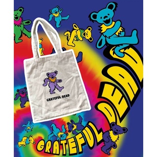 กระเป๋าผ้าGrateful Dead - หมีวนม่วง /มือสอง