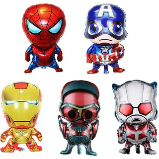 ลูกโป่งฟอยล์อะลูมิเนียมลาย Avengers Superman Batman Spiderman Iron Man สําหรับตกแต่งปาร์ตี้วันเกิด