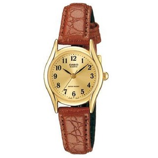 Casio Standard นาฬิกาข้อมือผู้หญิง สายหนัง รุ่น LTP-1094Q-9BRDF -
Brown/Gold