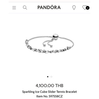 ภาพขนาดย่อของภาพหน้าปกสินค้าPandora ice cube slider tennis bracelet แท้100% (ราคาในช้อปตอนนี้ปรับเป็น 5000 กว่าบาทแล้วค่ะ) จากร้าน pandoradd บน Shopee