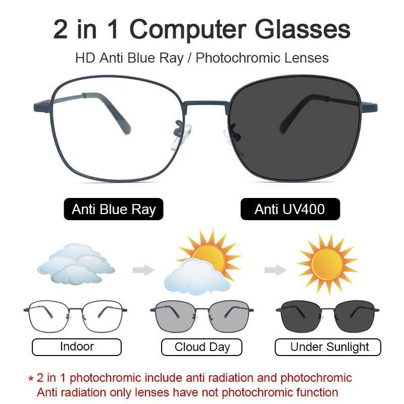 ภาพหน้าปกสินค้าแว่นกรองแสง+แว่นเปลี่ยนสี แวนตากรองแสง แว่นตาเลนออโต้ แว่นกรองแสงสีฟ้า แว่นตาปรับแสงauto ป้องกันรังสียูวีแว่นเปลี่ยนสี จากร้าน xlook2022 บน Shopee