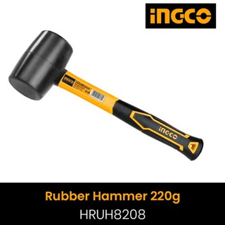 INGCO ค้อนยาง 8ออน ( HRUH8208 )ด้ามไฟเบอร์ ขนาด 8 ออนซ์ ( Rubber Hammer ) ฆ้อนยาง ค้อนยางดำ ค้อน