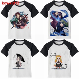 💘ชุดคอสเพลย์ Anime เสื้อดาบพิฆาตอสูร ชุดชิโนบุ Demon Slayer Kimetsu No Yaiba Kids Print T-shirt Cosplay Kamado Shinobu