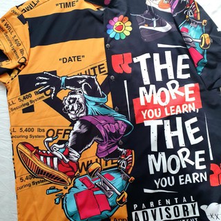 BWM0035 the more you learn เสื้อเชิ้ตคอปก ไม่มีกระเป๋า ผ้าไหมอิตาลีใส่สบาย