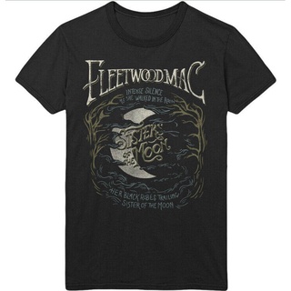 เสื้อยืดผ้าฝ้ายCOTTON เสื้อยืด พิมพ์ลาย Fleetwood Mac Sisters Of The Moon สีดําS-5XL