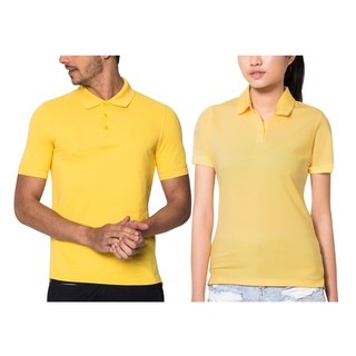 สินค้า ZENTURY MAX เสื้อโปโล ชาย หญิง สีเหลือง ผ้าคอตตอน100% แขนสั้น ใส่สบาย ระบายอากาศได้ดี  รุ่น MKP3014/LKP3015