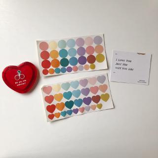 Morandi สติกเกอร์ รูปจุดกลม หัวใจ มีสีสัน สำหรับตกแต่ง