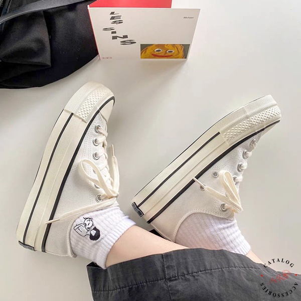 f2-พร้อมส่ง-รองเท้าผ้าใบแฟชั่น-ขอบยางหนา-สีขาว