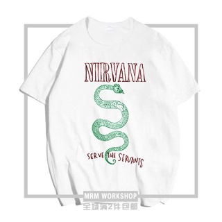 เสื้อยืดโอเวอร์ไซส์Nirvana Nirvana T-shirt Rock Band Short Sleeve Round Neck Loose Printing Compionate Tide Brand MenS-4