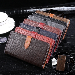 Xiaomi Poco C3 Case Wallet Flip Luxury Crocodile Grain Leather Cover