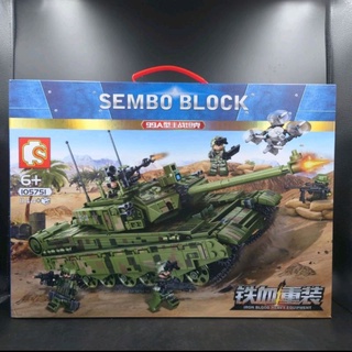 เลโก้ รถถัง สีเขียว ขนาดใหญ่ Sembo Block 105751 จำนวน 1,144 ชิ้น กล่องใหญ่สะใจ งานสวยตามมาตรฐาน ราคาถูก พร้อมส่ง