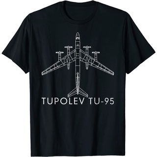 เสื้อยืด พิมพ์ลายเครื่องบินรบรัสเซีย Tupolev Tu-95 Bear Strategic Bomber เสื้อยืด คอกลม แขนสั้น ผ้าฝ้าย แฟชั่นฤดูร้อน สํ