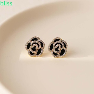 Bliss เครื่องประดับต่างหูแฟชั่นสตรีลายดอกคามิเลียหลากสี