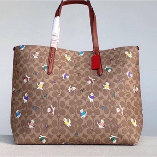 Coach  Signature Kittens Print Leather Highline Tote Bag