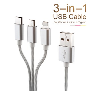 สายชาร์จ 3 in 1 USB Type C Type-C 3 in 1 สำหรับโทรศัพท์มือถือ