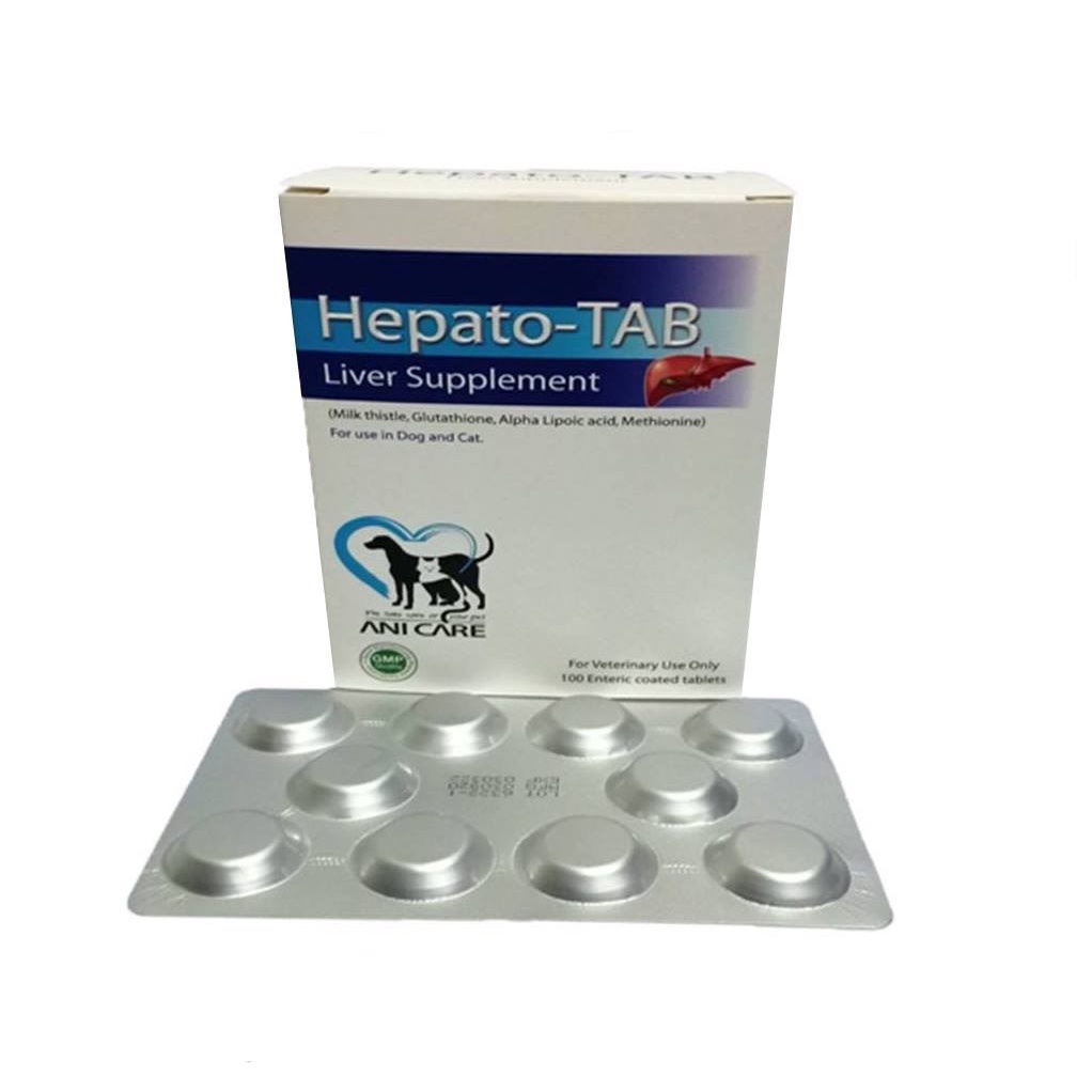 hepato-tab-liver-supplement-100-เม็ด-อาหารเสริมบำรุงตับ-สุนัข-แมว-กำจัดสารพิษ-ขับของเสียสะสมในตับ-โรคตับ