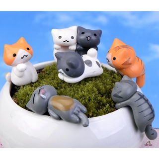ภาพขนาดย่อของภาพหน้าปกสินค้าแมวขี้อ้อน เซ็ท 6 ตัว ตุ๊กตาจิ๋ว โมเดลจิ๋ว แต่งสวน จากร้าน baanpaprae บน Shopee ภาพที่ 4