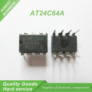 ใหม่ AT24C64A 24C64A 24C64 AT24N64 DIP-8 EEPROM (512x8) 4K 1.8-5.5 ใหม่อะไหล่ชิ้นส่วน 10 ชิ้น