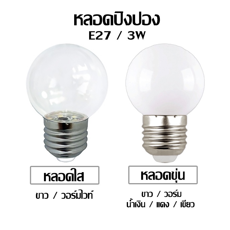 หลอดปิงปอง-led-e27-3w-ตกไม่แตก-ราคาส่ง-ราคาปลีก-หลอดไฟงานวัด-ชื้อเยอะมีราคาส่งนะคะหลอดปิงปอง-led-3w-ขั้วe27