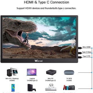 ภาพขนาดย่อของภาพหน้าปกสินค้าWistino 13.3นิ้ว 1080P 60hz HDR อุปกรณ์หน้าจอมอนิเตอร์ IPS แบบพกพาสําหรับ office and Gaming Consloe Switch PS4 จากร้าน wistino37.th บน Shopee