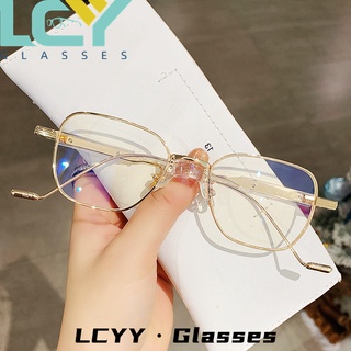 สินค้า Lcyy แว่นสายตาสั้น กรอบโลหะ ป้องกันแสงสีฟ้า สไตล์เกาหลี สําหรับผู้ชาย 375