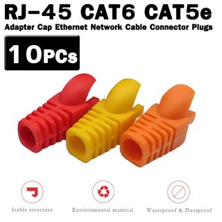 10PCs RJ-45 CAT6 CAT5e Adapter Cap Ethernet Network Cable Connector Plugs RJ45 Caps Cat 5 CAT6 protective sleeve.