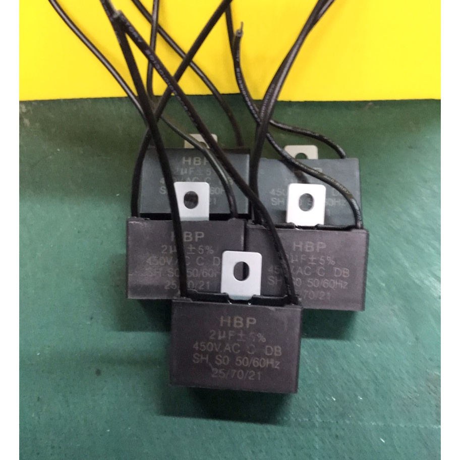 คาปาซิเตอร์-capacitorสำหรับพัดลม-2uf-450v-แบบมีสายไฟ-เปลี่ยนสะดวก-ติดตั้งง่าย-พร้อมส่งทันที-ราคาส่ง