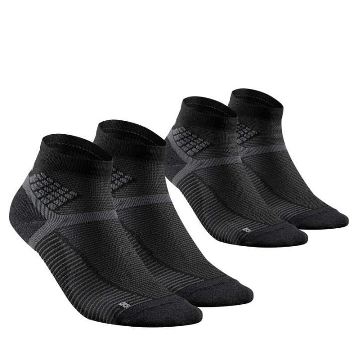 ถุงเท้าหุ้มข้อสำหรับใส่เดินป่ารุ่น-mh500-แพ็ค-2-คู่-สีดำ