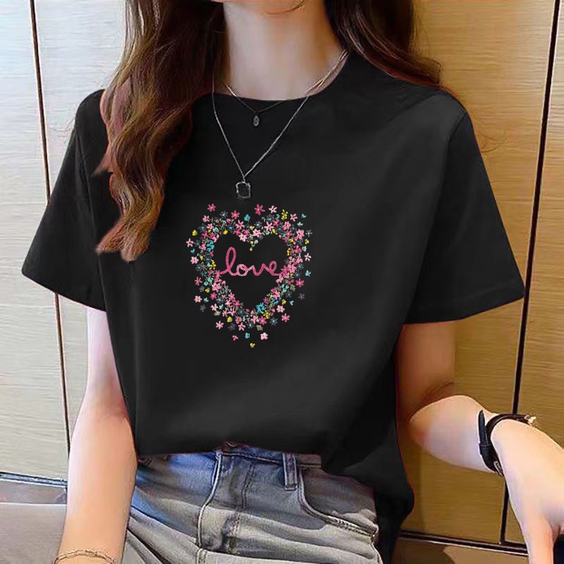 เสื้อยืดแขนสั้น-พิมพ์ลาย-ทรงหลวม-ขนาดใหญ่-แฟชั่นฤดูร้อน-สไตล์เกาหลี-สําหรับผู้หญิง-และนักเรียน