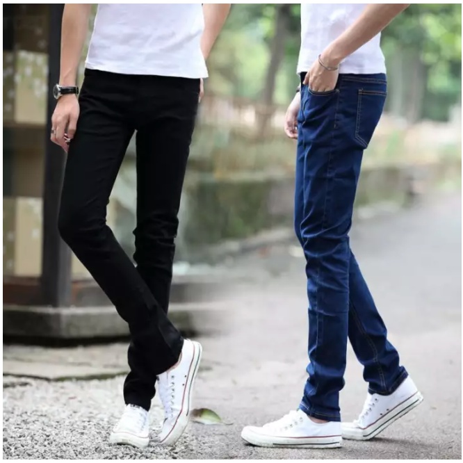 ราคาและรีวิวกางเกงยีนส์ขายาวชาย แฟชั่นผู้ชาย ใส่สบาย jeans 2 สี