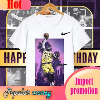 คอลูกเรือSPORTS STARฟชั่น๑▲All-star Lakers LeBron James ชุดบาสเกตบอลที่กำหนดเองเสื้อยืดแขนสั้นนักเรียนชายชุดกีฬาฤดูร้อนa