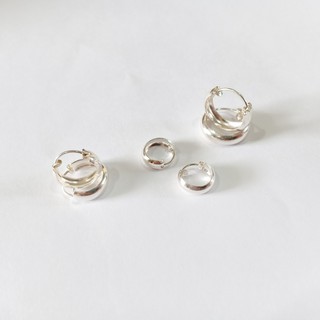 สินค้า ต่างหูห่วงเงินแท้ hoop earrings ( 92.5% ) ( เงินแท้ ) ( โอกลม 4 มิลลิเมตร )