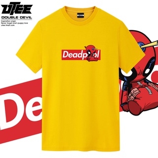 เสื้อยืดโอเวอร์ไซส์UTEE Deadpool เสื้อยืด Deadpool บุคลิกภาพแฟชั่น Marvel Marvel 10th Anniversary Tide ยี่ห้อรุ่น Q แขนส