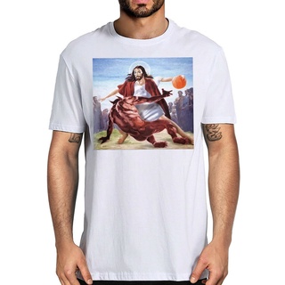 คอลูกเรือเสื้อยืด พิมพ์ลาย Today No Satan Jesus Cross Basketball สําหรับผู้ชายS-5XL