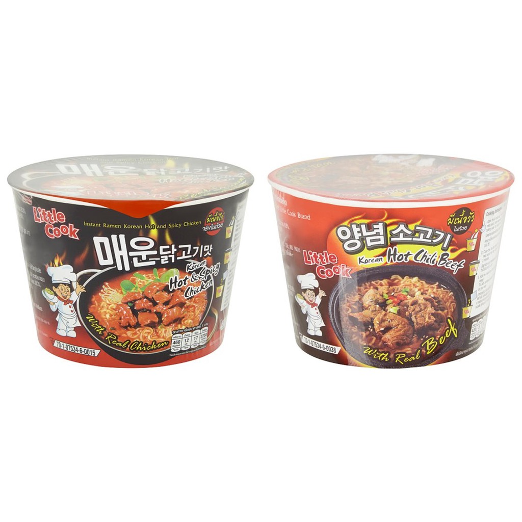 (แพ็ค 3) ลิตเติ้ลกุ๊ก ราเมงกึ่งสำเร็จรูปแบบถ้วย Little Cook instant ...