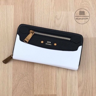 LYN LONG WALLET (outlet) สีขาว-ดำ