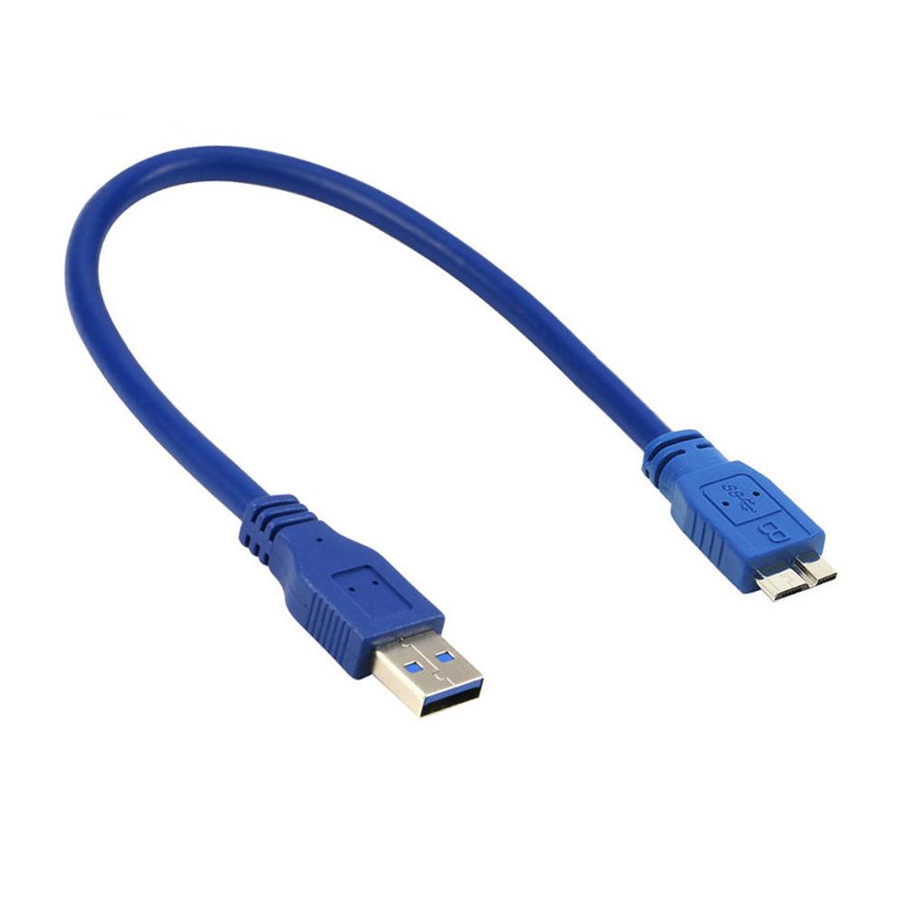 Durable Micro B Blue Slim Portable External Transfer Transmission Cord For Seagate Backup Plus 35cm Hard Drive Cable