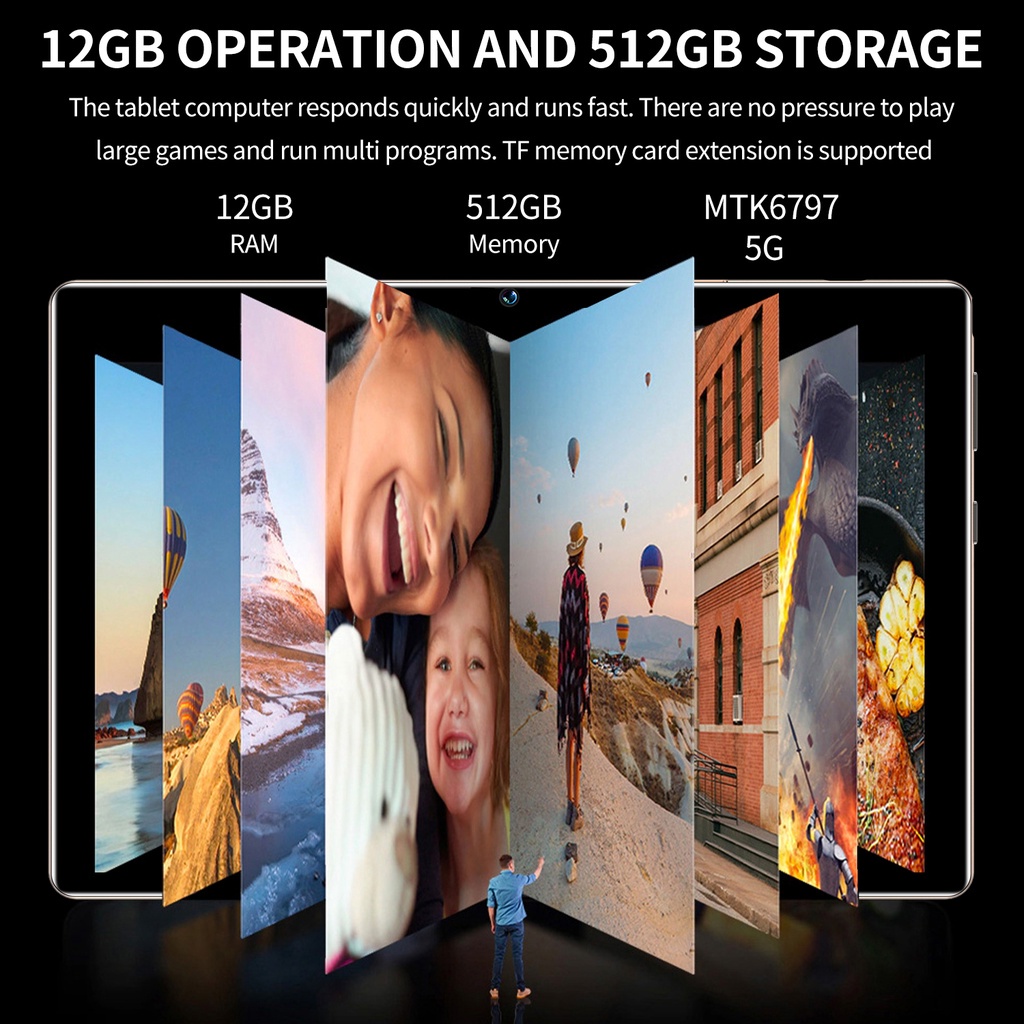 ภาพสินค้า2022 ใหม่ล่าสุด Tablet 12+512GB 5G อินเตอร์เนตเท็ปเล็ต 10นิ้ว สลิม แท็บเล็ตราคาถูก รองรับ 2 ซิมการ ไอแพด สำนักงาน จากร้าน ux7kp7vgrc บน Shopee ภาพที่ 2
