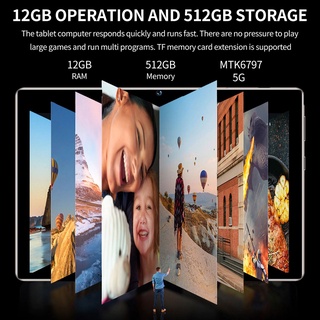 ภาพขนาดย่อของภาพหน้าปกสินค้า2022 ใหม่ล่าสุด Tablet 12+512GB 5G อินเตอร์เนตเท็ปเล็ต 10นิ้ว สลิม แท็บเล็ตราคาถูก รองรับ 2 ซิมการ ไอแพด สำนักงาน จากร้าน ux7kp7vgrc บน Shopee ภาพที่ 2