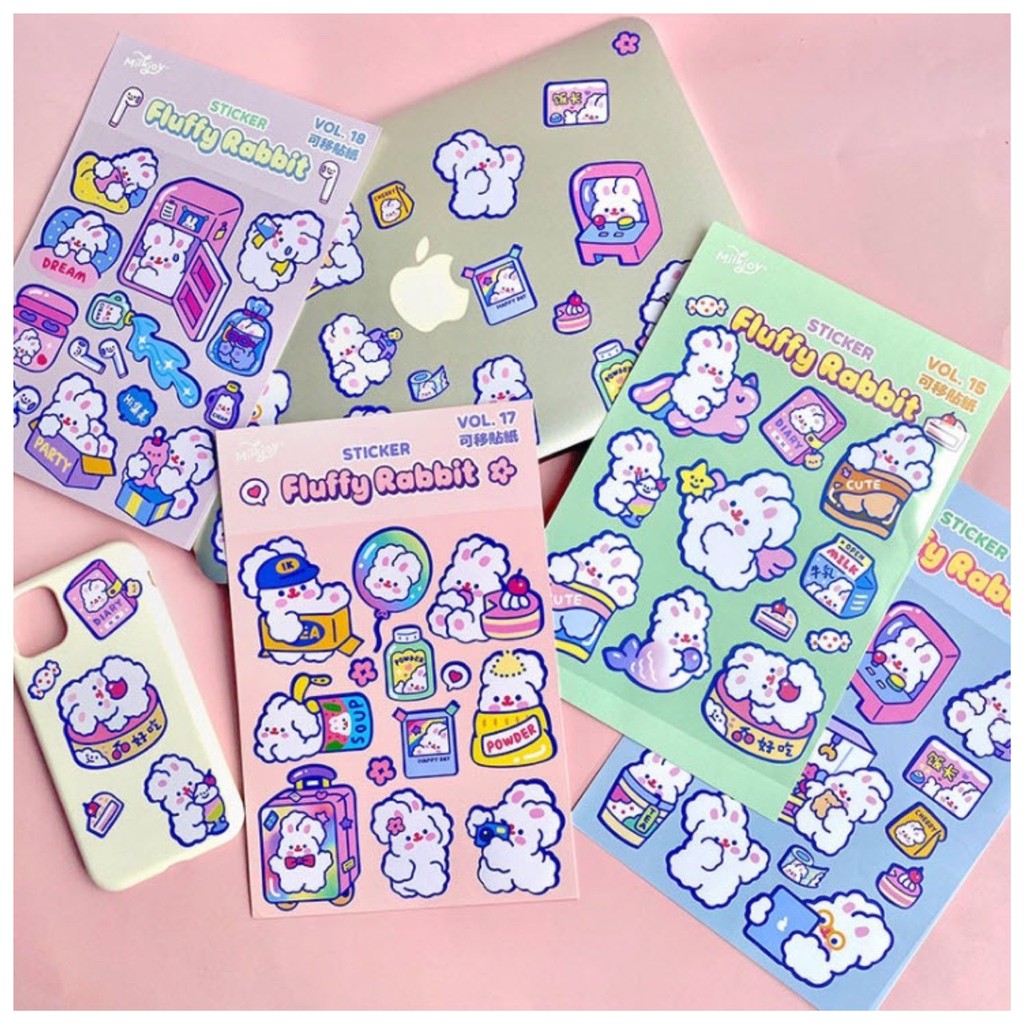 สติ๊กเกอร์ รุ่น กระต่าย Sticker น่ารัก สำหรับติดตกแต่ง DIY ติดแน่น ทน ...