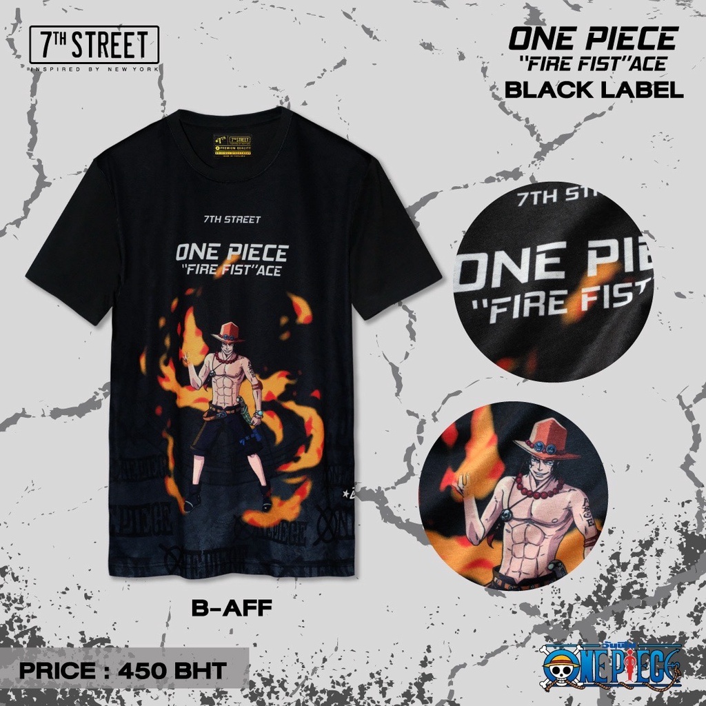 เสื้อยืดแขนสั้น-รู่น-ace-fire-fist-black-label-collections-ของแท้-100