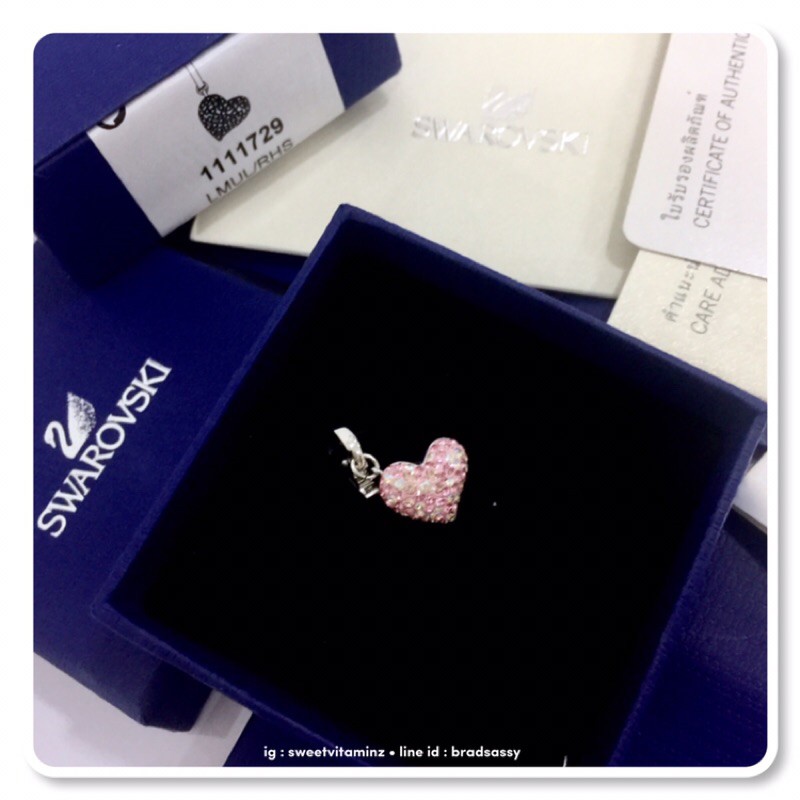 swarovski-pink-heart-charm-สินค้าใหม่-ของแท้-จาก-swarovski-คร้า