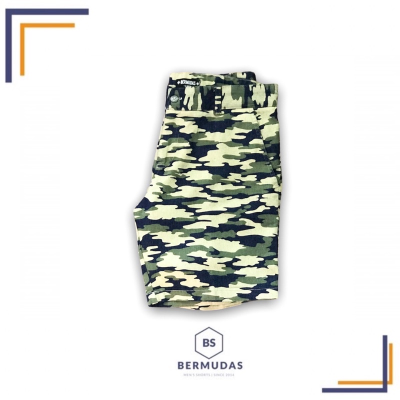 bermudas-กางเกงขาสั้นลายทหาร-กางเกงขาสั้นผู้ชาย-ทรงเหนือเข่า-slimfit-17-นิ้ว-เข้ารูปพอดีตัว