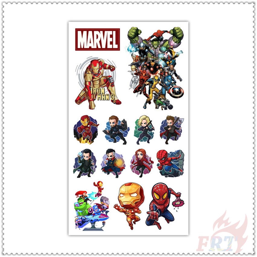 marvel-superhero-mini-temporary-tattoo-สติ๊กเกอร์-1sheet-waterproof-tattoos-for-sexy-arm-clavicle-body-art-hand-foot