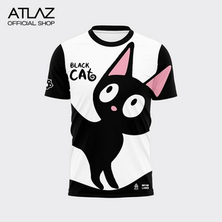 [กดติดตาม ลด7บ.] พร้อมส่ง เสื้อวิ่งพิมพ์ลายน้องแมว Black Cat V1