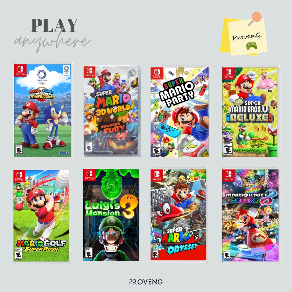 ภาพหน้าปกสินค้าNintendo Switch Best-Selling Games เกม mario wario ware luigi party odyssey deluxe kart zelda sports ring fit smash bro จากร้าน provengame บน Shopee