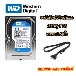 สินค้า HDD WD blue 1TB 7200rpm  🎉 แถมฟรีสาย sata 1 เส้น