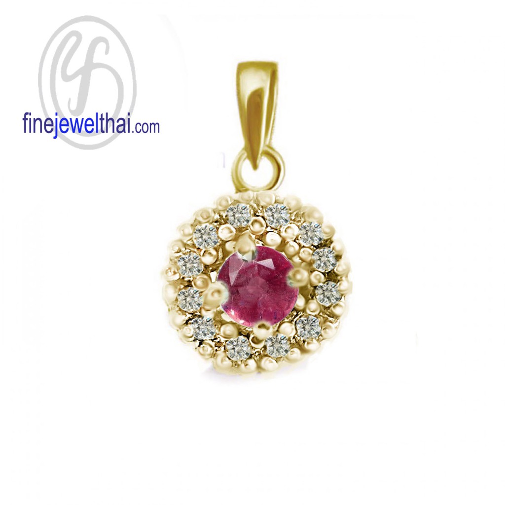 finejewelthai-จี้ทับทิม-ทับทิม-จี้พลอย-พลอยประจำเดือนเกิด-ruby-silver-pendant-birthstone-p1081rb00e